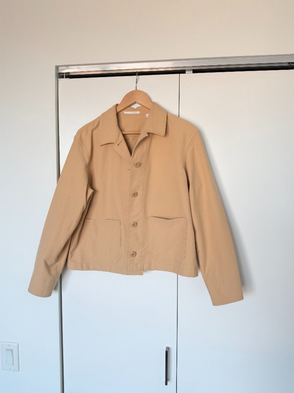 Uniqlo Jersey Utility/Chore Jacket - Women | Color: Tan/Yellow | Size: Medium